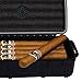 Cigar Caddy 3240 Matte Black Travel Cigar Humidor Case with Airtight Seal | Waterproof Cigar Holder with Humidifier Disc, Holds 10 Churchill Cigars