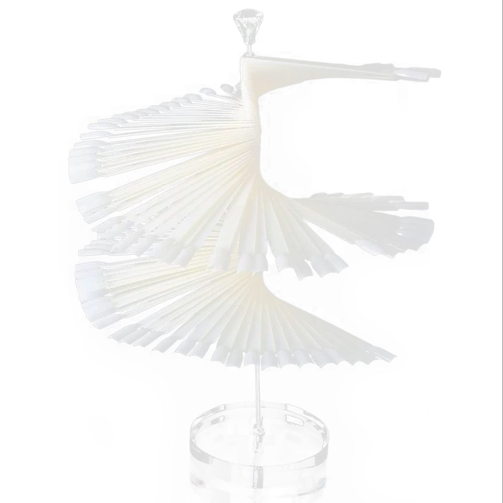 Nail Colour Display Tips, 120 Sticks Nail Art Color Chart Display Stand Nail Samples Sticks Nail Accessories For Nail Technician Fan Shaped Nail Sample Shelf for Nail Salon, Clear