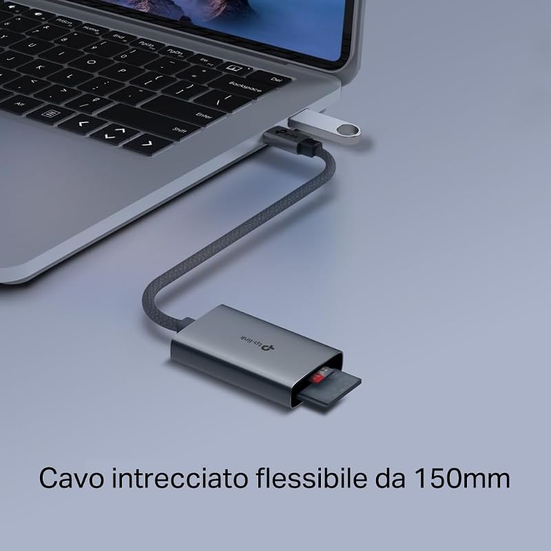 UA440C UHS-II Lettore di Schede SD/microSD 4.0, USB 3.0 Type-C Velocità fino a 5 Gbps, Lettura/Scrittura Simultanea, Compatibile con Mac OS, Windows, iPadOS, iOS, Android, Linux OS e Chrome OS