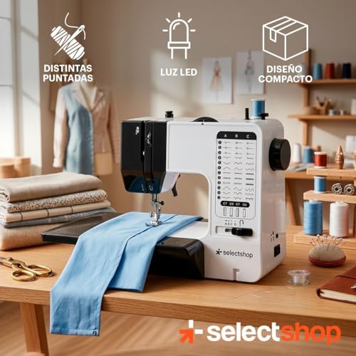 SEELCTSHOP Máquina De Coser Con Mesa De Extensión Mini Maquina De Coser Portátil Máquina De Coser Eléctrica Para Principiantes Pedal Eléctrico De Doble Uso Ideal para Ropa Sábanas