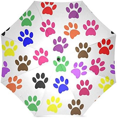Colorful Dog Paw Lovely Folding Windproof outdoor Travel Umbrella for Women