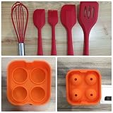 5PCS Silicone Kitchenware Baking Cooking Tools Silicone Kitchen Utensils Sets with gift is Ice Tray