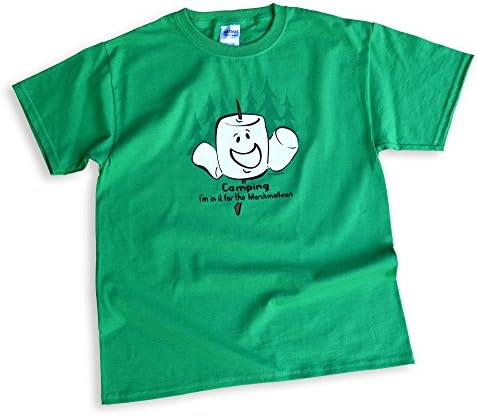 Mountain Graphics Camping Marshmallow Kids' T-Shirt Medium Irish Green