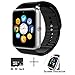 GT08 Bluetooth Smart Watch for Android phones，smart watch with SIM Card Slot,Call,Massage,For IOS iphone and Android phones Samsung ZTE Sony LG Smartphones, Sweatproof(Silver-Black)
