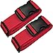 TRANVERS Luggage Straps For Suitcases Baggage Belt Heavy Duty Adjustable 2-Pack Red