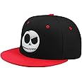 ADJUEMB Classic Snapback Hats Skull Embroidery Adjustable Flat Bill Hat Unisex Baseball Caps