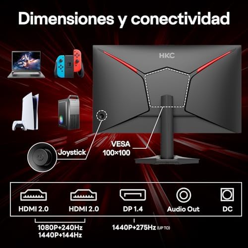 Monitor Gaming 27 Pulgadas QHD Fast IPS 260Hz(OC 275Hz), 1 ms