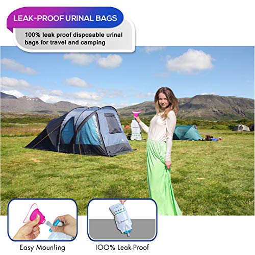 Female Urinal Urination Device Pee Funnel for Women Wee with Disposable Urinal Bags NAXER Travel Porta Potty Camping Toilet Collapsible Luggable Loo Portapotty for Car Camp Kayak Hiking Camper Outdoor