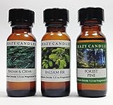 Crazy Candles 3 Bottles Set 1 Balsam & Cedar, 1 Balsam Fir, 1 Forest Pine 1/2 Fl Oz Each (15ml) Premium Grade Scented Fragrance Oils By