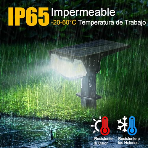 SUNNMO Solar Lights LED Outdoor Garden, 4 Pieces LED Spotlights Outdoor Solar Garden, Powerful 32 LEDs 3 Light Modes, Waterproof IP65 Solar Lamps Lamp Spotlight Solar Outdoor Garden Cold Light