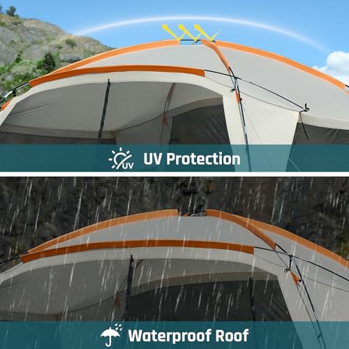 DMH OUTDOORS 12x12 FT Screen House Tent with Mesh Walls, 2 Doors, Water Resistant image 22