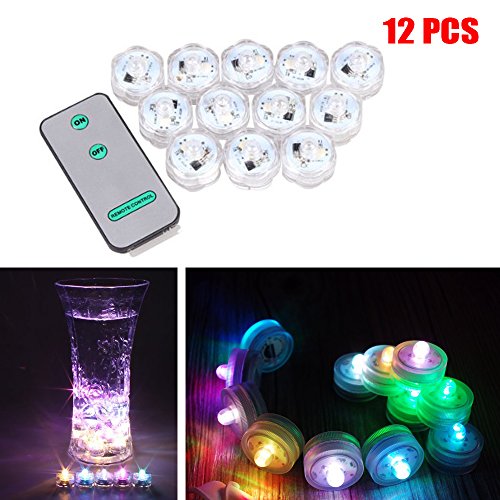 Soondar 12x submersible led vase light waterproof weddi…