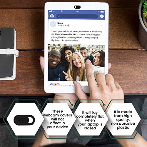 6PCS Webcam Cover Slide Camera Privacy Security Protect Sticker for Phone Laptop (2 Blue +2 Pink+2 Black)