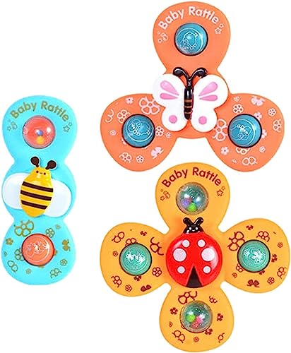 Piões com Ventosas, Conjunto de 3 Peças, Brinquedos Giratórios com Ventosas, Piões Anti-Stress, Brinquedos Sensoriais
