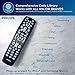Philips Backlit Universal Remote Control, Works for Samsung, Vizio, TCL, HiSense, Sony, RCA, Panasonic, Roku, Apple TV, Smart TVs, Streaming Players, Blu-Ray, DVD, 8-Device, Black, SRP9488C/27