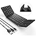 Foldable Keyboard, Jelly Comb B003S 3-in-1 (USB/Microusb/Type C) Wired & BT Keyboard with Touchpad Compatible for All Devices Windows PC iOS Android Tablet-Black