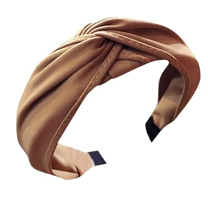 YWLINK Damen Handgefertigt KreuzgeknüPfter Haken Wide Haarband Klassisch Party Elegant Volltonfarbe Stirnband