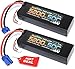 PowerHobby 2S 7.4.V 5200mAh 50C Lipo Battery 2 Pack w EC5 Plug Hard Case (2) Fits : Proboat Veles 29
