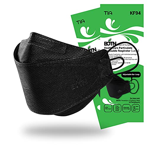 BOTN 11Pcs Black KF94 Protective and Safety Face Mask for Adult, 4