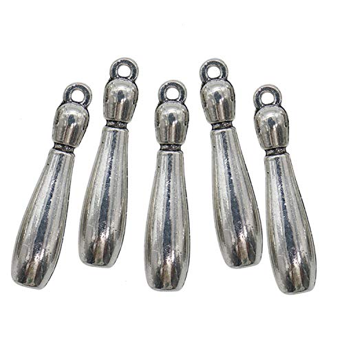 Buorsa 50 Pcs Bowling Pin Charm Jewelry Making Supply Charms Findings Jewelry Making - Thumbnail 5