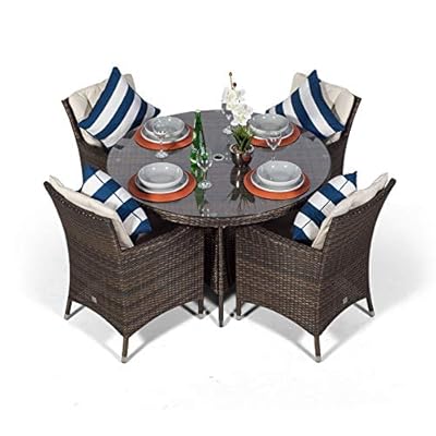 Savannah Rattan Dining Set With Parasol Cover Astonshedsuk