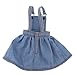 MonkeyJack Adorable Doll Pocket Designed Suspender Dress for 12'' Takara Blythe Dolls Accessories Denim Blue