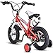 Goplus Freestyle Kids Bike Bicycle 12inch/ 16inch/ 20inch Balance Bike with Training Wheels for Boy's and Girl's (Red, 12-inch)