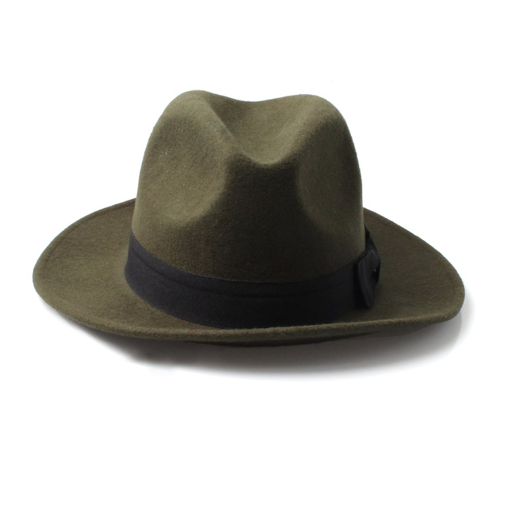Forest Green Fedora Style Hat with Black Trim and Bow Amazon.co.uk