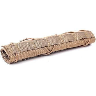 MiOYOOW Suppressor Cover, Adjustable Heat Resistant Silencer Cover with Molle System for Touring Climbing Hunting Shooting (8