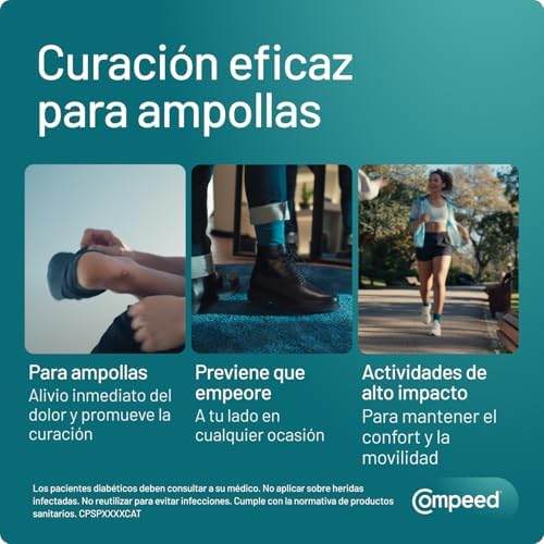 AMPOLAS COMPEED sortidas, curativos hidrocolóides contra chafing, Pack 2 x 6 unidades.
