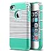 ULAK iPhone 4S Case,iPhone 4 Case, Dual Layer Hybrid Slim Hard Case for iPhone 4S & iPhone 4 with Hard PC Cover and Soft Inner TPU (Minimal Mint Stripes)