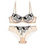 Varsbaby Women's Push Up Bra Set Soft Cup Lace Underwear Set