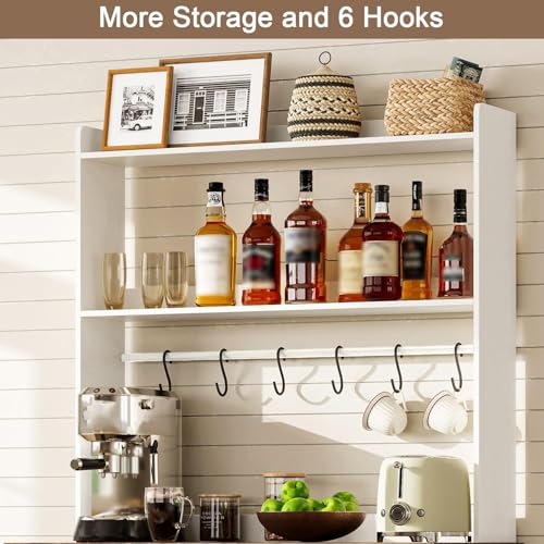 ChooChoo Kitchen Bakers Rack, Utility Storage Shelf, Soft White & Brown