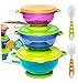 Best Suction Baby Bowls for Toddlers-Toddler Bowls Baby Feeding Set with Baby Utensils | Bonus Baby Spoons and Baby Fork | to Go Baby Bowl with Secure Lids | Suction Plates | BPA Free Suction Bowl primary