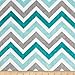 Shannon Minky Cuddle Zig Zag Topaz/Charcoal/Snow Fabric By The Yard