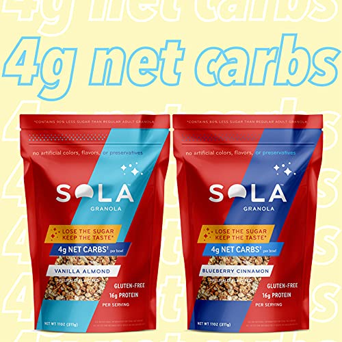 SOLA Granola, Low Carbs, Gluten free (Blueberry Cinnamon, 11 Ounce (Pack of 1)) Pricepulse