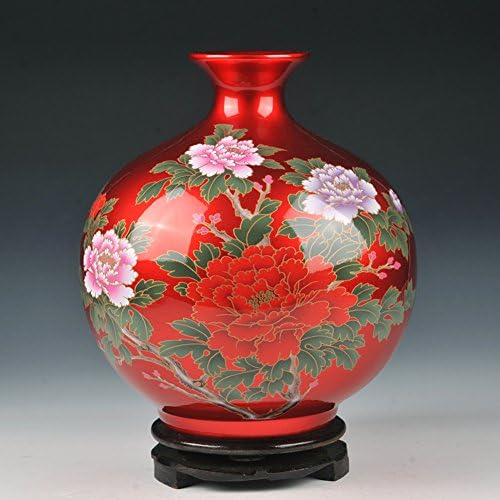 ceramic/Modern red pastel bottle of pomegranate/ crystalline glaze vase/Home decorating crafts