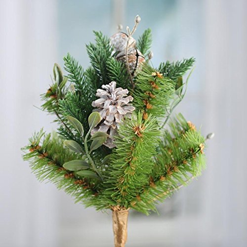 Factory Direct Craft Wintry Artificial Mixed Pine and Frosted Rusted Jingle Bell Spray for Home and Holiday Decorating and Embellishing