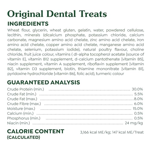 GREENIES Dog Treats Original Teenie Natural Dental Care, (43 Treats) 12oz. Pack | Cleans to gumline, dogs 2-7 kg, vet-recommended, Vitamin E immune support, calcium for bones, natural ingredients, adult dogs