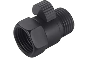 CHUANGTIM Matte Black Water Flow Control Valve, 1/2" Shower Head with Shut Off Valve, Brass Shut Off Valve for Handheld Shower, Water Pressure Regulator Replacement for Shower System