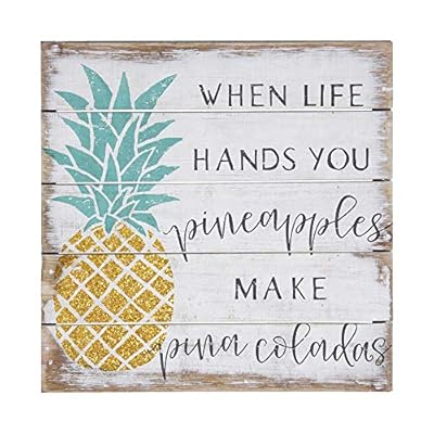 Simply Said, INC Perfect Pallet Petites 8" Wood Sign - When Life Hands You Pineapples, Make Pina Coladas