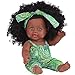 Littleice 12 inch Baby Play Dolls Black Girl Dolls African American Play Dolls Lifelike Child Simulation Baby Doll Black Doll