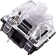 Gateron Clear Switches for Mechanical Keyboards | Smooth Linear 35g | KS-8 3-pin Black-Bottom Compatible with SMD RGB Light -Pack 20