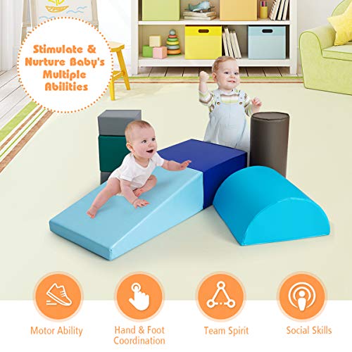 Costzon 6Piece Kids Crawl and Climb Foam Play Set, Colorful Baby’s
