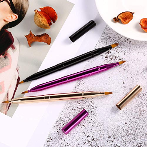 TOODOO Dual End Lip Brush Concealer Brushes 3 Pieces Retractable