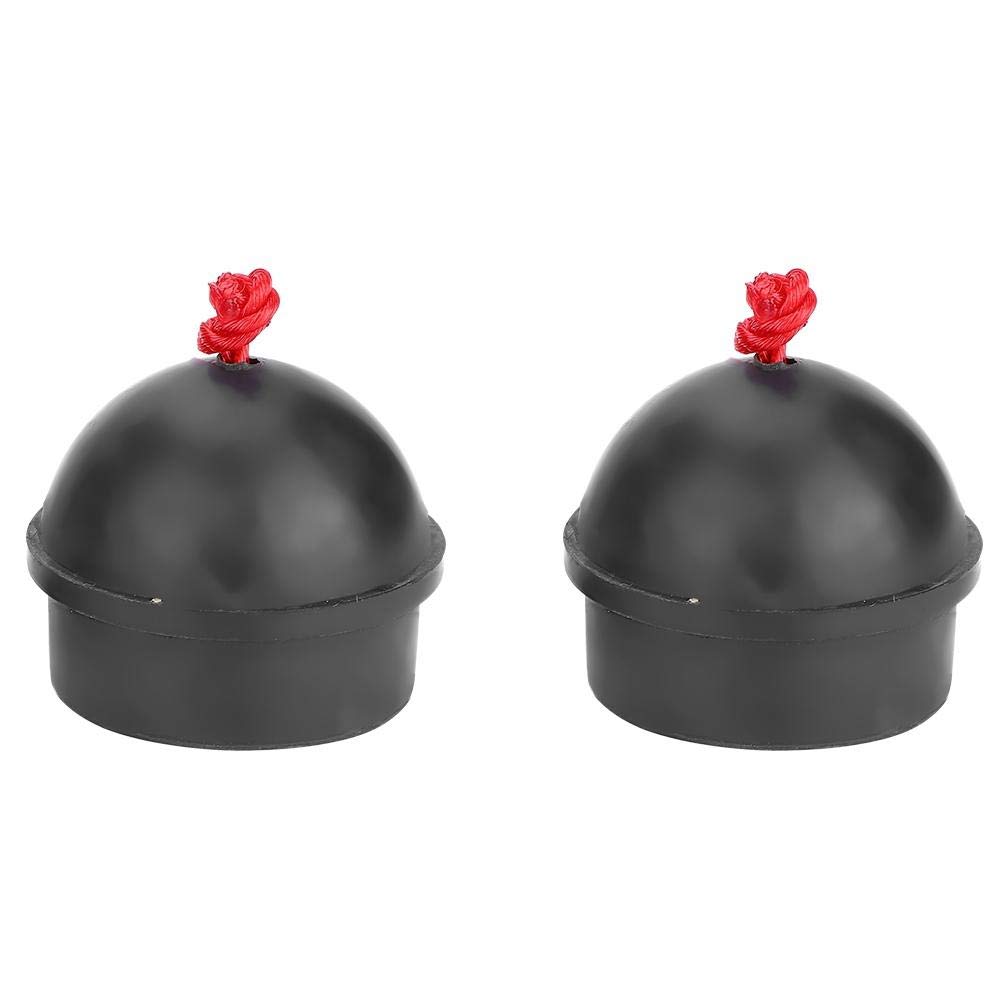 Dioche Billiard Cue Chalk Holder, Non-Slip Cue Tip Chalk Billiard Pool Cue Chalk Holder with Cord for Snooker Pool, Billiard Cue Accessories with Strings for Pool Table, Black (2pcs)