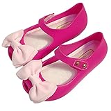 iFANS Girls Princess Cloth Bow Jelly Shoes Mary Jane Flats for Toddler Little Kids