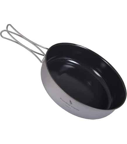Poêle à Frire De Camping 20 Cm – Anti-adhésive, Poignée Pliable, Compacte Pour Randonnée Et Voyage
