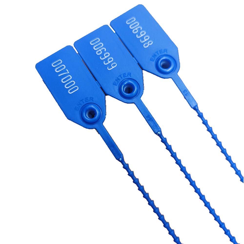 Plastic Security Seals 9.84" Tamper Proof Self Locking Security Tags Pull-Tite Signage Ties Numbered Pack of 100 PCS Navy Blue — image 1