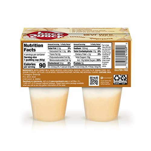 SNACK PACK BANANA CREAM PIE PUDDING 4 PK